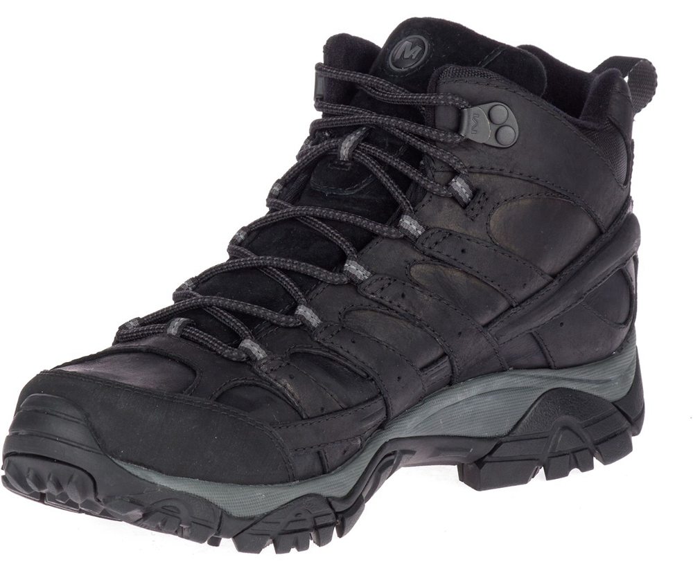 Merrell Hiking Boots Black - Moab 2 Prime Mid Waterproof - Mens 78GXYSACQ